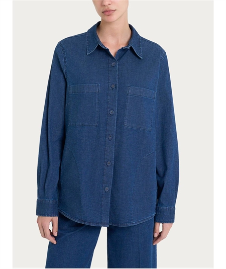 Ragno DM67SC - Giacca camicia in Super Light Denim (Jeans). Colore: Indigo 716