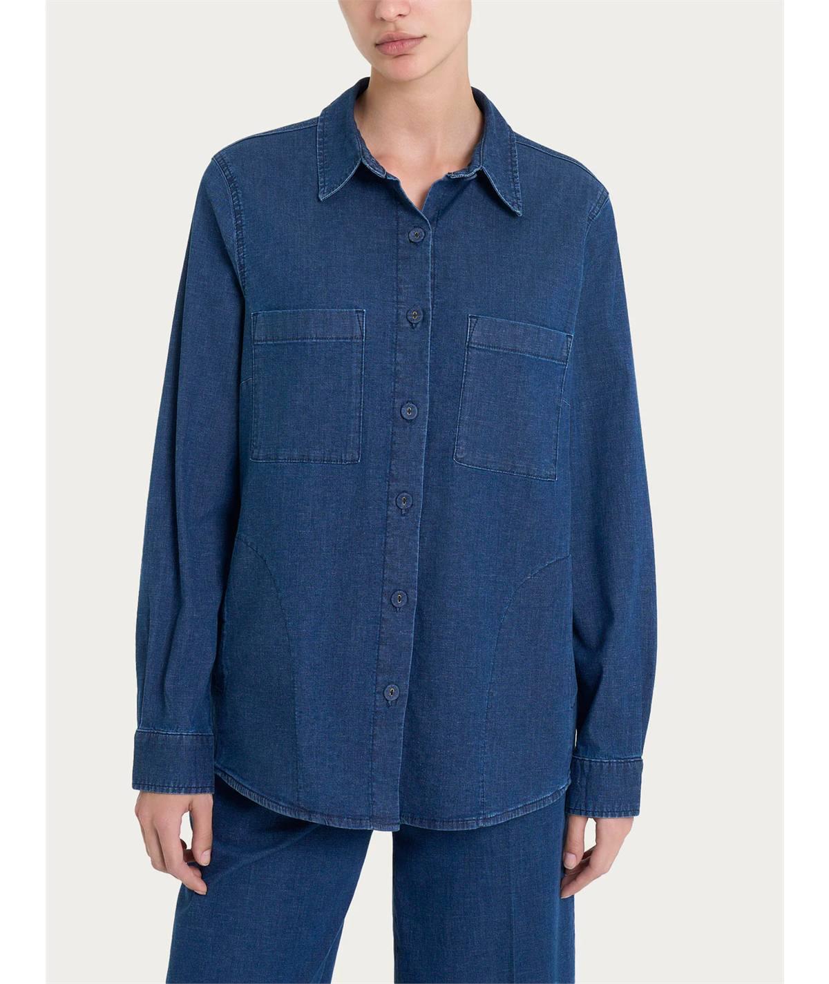 Ragno DM67SC - Giacca camicia in Super Light Denim (Jeans). Colore: Indigo 716