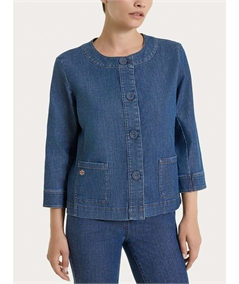 Ragno DN18GW - Giacca con bottoni e manica 3/4 in Light Denim. Colore: Jeans 007