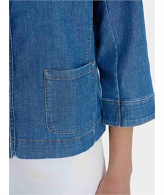 Ragno DN18GW - Giacca con bottoni e manica 3/4 in Light Denim. Colore: Delavè 199