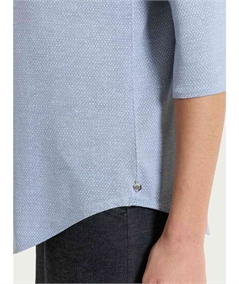 Ragno DS95TB - Maglietta scollo barca manica 3/4 in jersey di viscosa a fantasia. Colore: Fant. Dusty Blue C87F