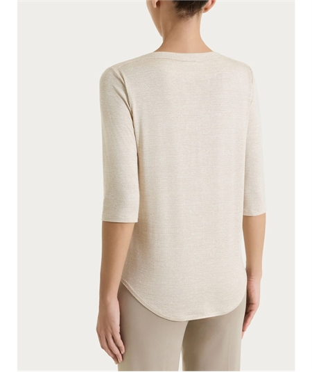 Ragno DS95TB - Maglietta scollo barca manica 3/4 in jersey di viscosa a fantasia. Colore: Fant.Champignon 786F