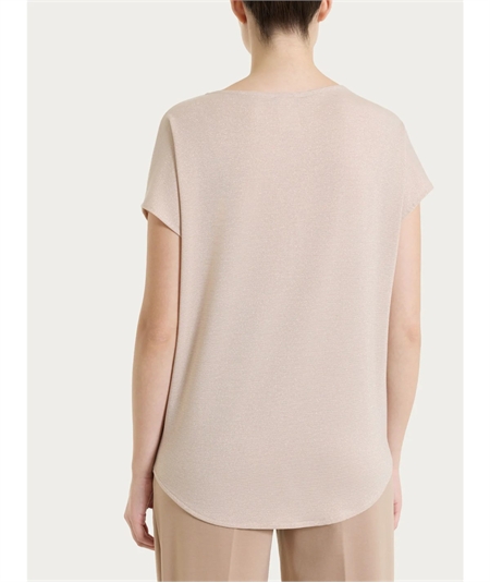 Ragno DS38T7 - Maglietta girocollo con manica corta kimono in Summer Light. Colore: Fant. Aldmond Peach D33F