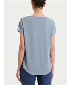 Ragno DS38T7 - Maglietta girocollo con manica corta kimono in Summer Light. Colore: Fant. Dusty Blue D36F