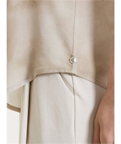 Ragno DS84S7 - Blusa girocollo con manica corta a fantasia in EcoSeta. Colore: Fant. Crockery C84F