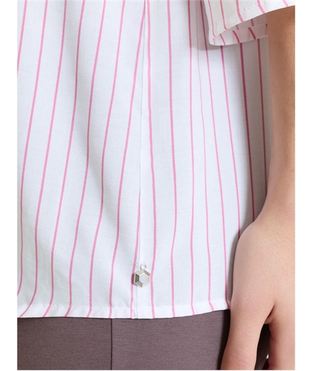 Ragno DS57SW - Blusa scollo V manica 3/4 a fantasia in EcoSeta. Colore: Fant. Cashemere Rose C91F