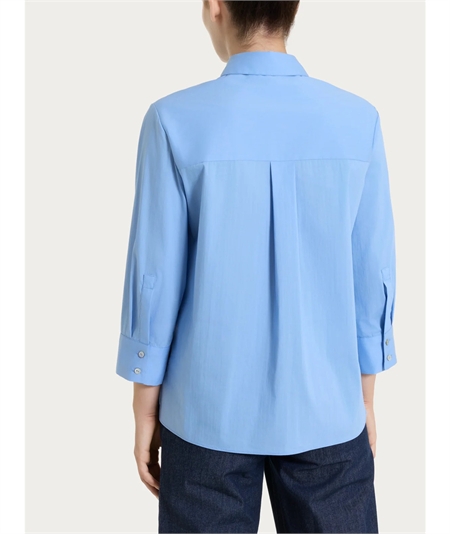 Ragno DS52SW Camicia con manica 3/4 apertura frontale in Poplin di cotone. Colore: Bel air Blue C15