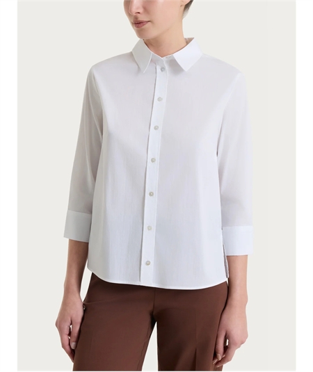 Ragno DS52SW Camicia con manica 3/4 apertura frontale in Poplin di cotone. Colore: Blianco 010