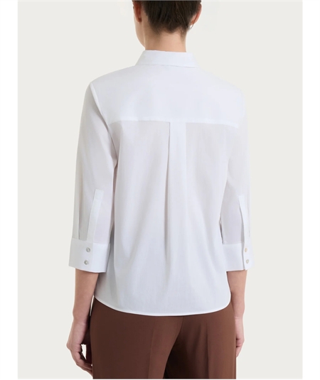 Ragno DS52SW Camicia con manica 3/4 apertura frontale in Poplin di cotone. Colore: Blianco 010