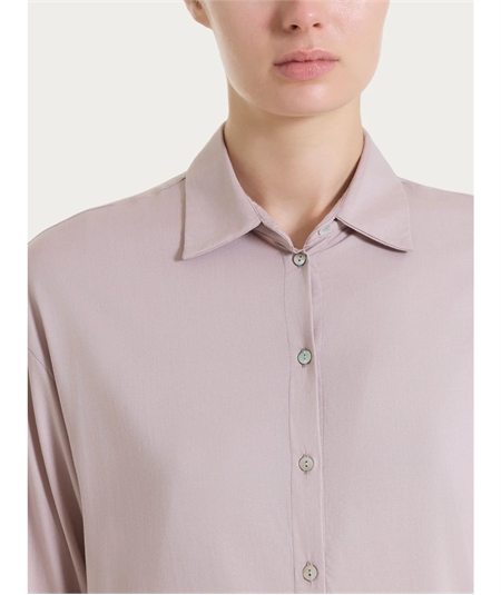 Ragno DS26SC -Camicia manica ampia 3/4 chiusura frontale con bottoncini in Voile Stretch. Colore: Sphinx C89