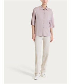 Ragno DS26SC -Camicia manica ampia 3/4 chiusura frontale con bottoncini in Voile Stretch. Colore: Sphinx C89