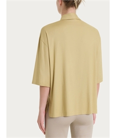 Ragno DS26SC -Camicia manica ampia 3/4 chiusura frontale con bottoncini in Voile Stretch. Colore: Khaki C74