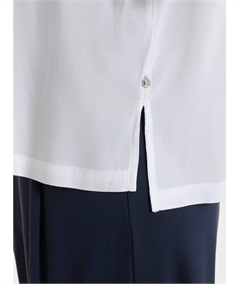 Ragno DS26SC -Camicia manica ampia 3/4 chiusura frontale con bottoncini in Voile Stretch. Colore: Bianco 010