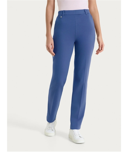 Ragno D293PP - Pantalone in cotone elastico modello dritto con tasche a filo Colore: Oceana C70