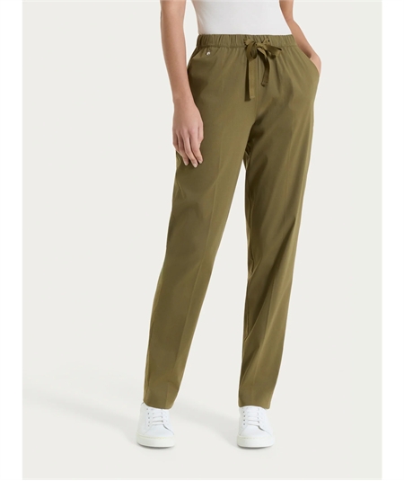 Ragno DH15PU - Pantalone Jogger con couliise in mussola di cotone. Colore: DarK Olive B09