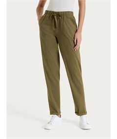 Ragno DH15PU - Pantalone Jogger con couliise in mussola di cotone. Colore: DarK Olive B09