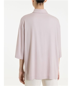 Ragno DS26SC -Camicia manica ampia 3/4 chiusura frontale con bottoncini in Voile Stretch. Colore: Sphinx C89