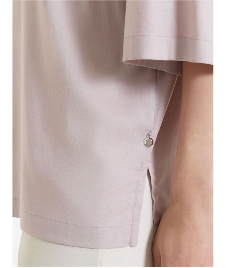 Ragno DS26SC -Camicia manica ampia 3/4 chiusura frontale con bottoncini in Voile Stretch. Colore: Sphinx C89