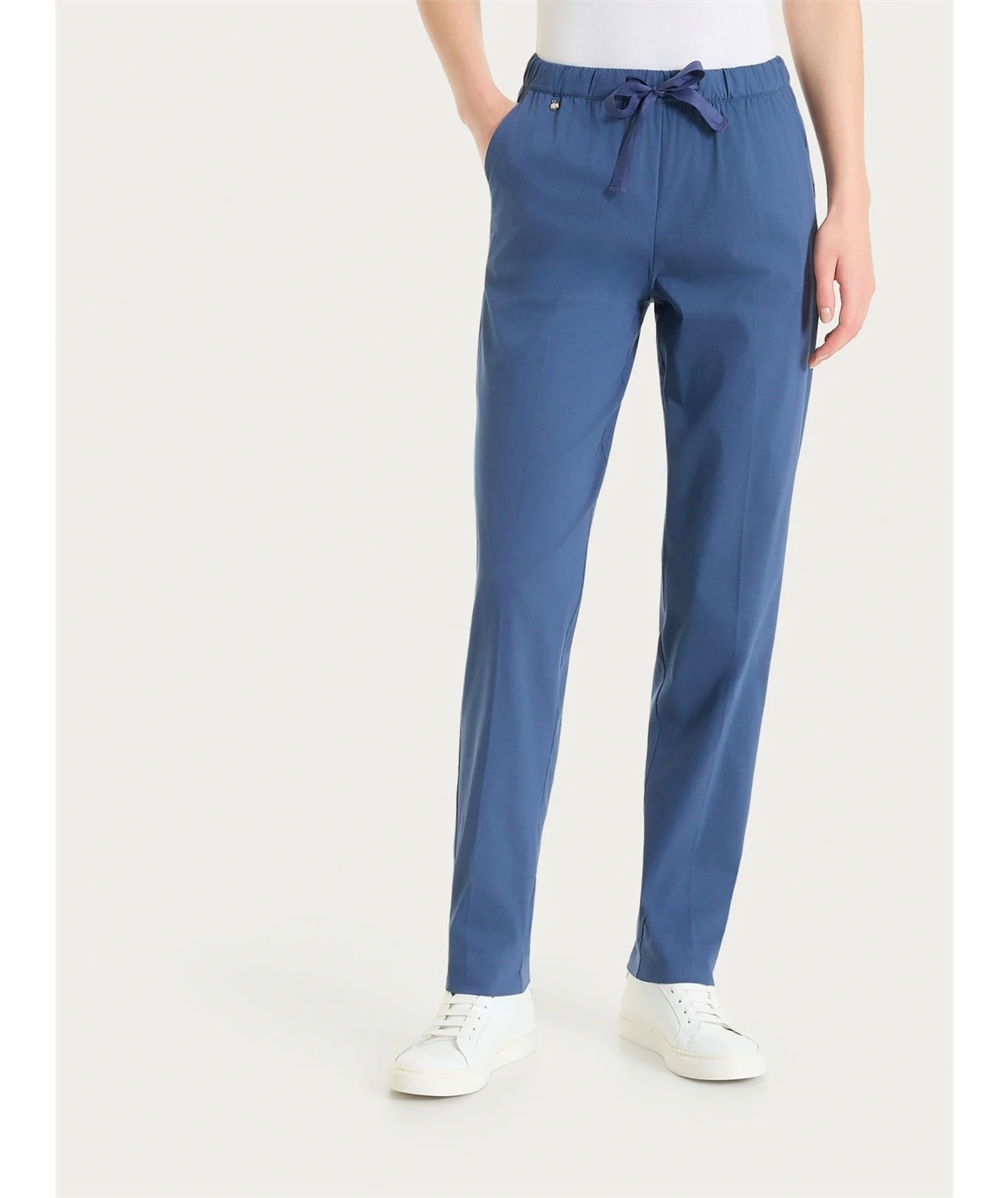 Ragno DH15PU - Pantalone Jogger con couliise in mussola di cotone. Colore: Oceana C70