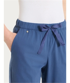 Ragno DH15PU - Pantalone Jogger con couliise in mussola di cotone. Colore: Oceana C70
