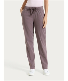 Ragno DH15PU - Pantalone Jogger con couliise in mussola di cotone. Colore: Plum Truffle C71