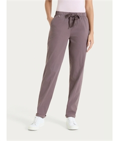 Ragno DH15PU - Pantalone Jogger con couliise in mussola di cotone. Colore: Plum Truffle C71