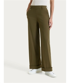 Ragno DP23P4 - Pantalone ampio con tasche in tessuto Super Fresh. Colore: Dark Olive B09