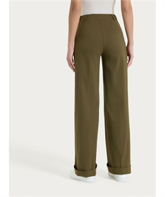 Ragno DP23P4 - Pantalone ampio con tasche in tessuto Super Fresh. Colore: Dark Olive B09