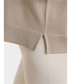 Cardigan scollo V con bottoni e manica 3/4 in Lurex. Colore: Crokery C84