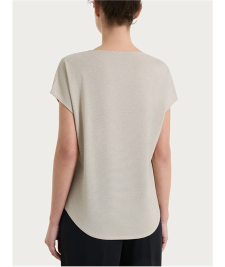 Ragno DS38T7 - Maglietta girocollo con manica corta kimono in Summer Light. Colore: Fant. Champignon D34F