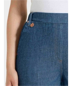 Ragno DS88P4 - Jeans Cropped ampio con tasche e vita piatta in Light Denim. Colore: Delavé