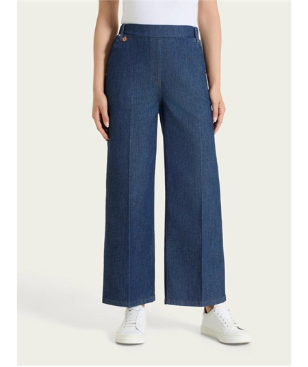 Ragno DS88P4 - Jeans Cropped ampio con tasche e vita piatta in Light Denim. Colore: Jeans 007