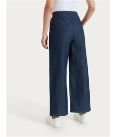 Ragno DP24P4 -Jeans donna Gamba Larga con Brillanti. Colore: Blu Indigo 716