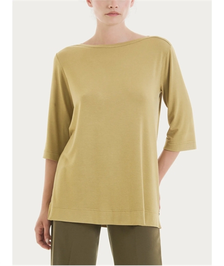 Ragno DN12TW - Maglietta collo barca con manica 3/4 in Viscosa. Colore: Khaki C74