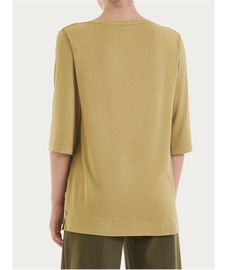 Ragno DN12TW - Maglietta collo barca con manica 3/4 in Viscosa. Colore: Khaki C74