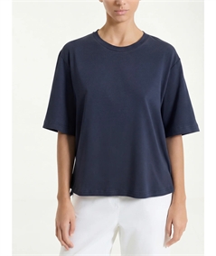 Ragno DN17TO - Maglietta donna boxy in fresco cotone Ultralight. Colore: Bleu 078