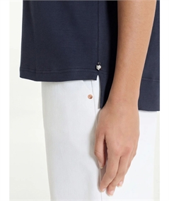 Ragno DN17TO - Maglietta donna boxy in fresco cotone Ultralight. Colore: Bleu 078