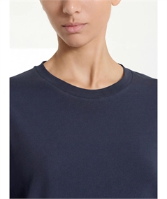 Ragno DN17TO - Maglietta donna boxy in fresco cotone Ultralight. Colore: Bleu 078