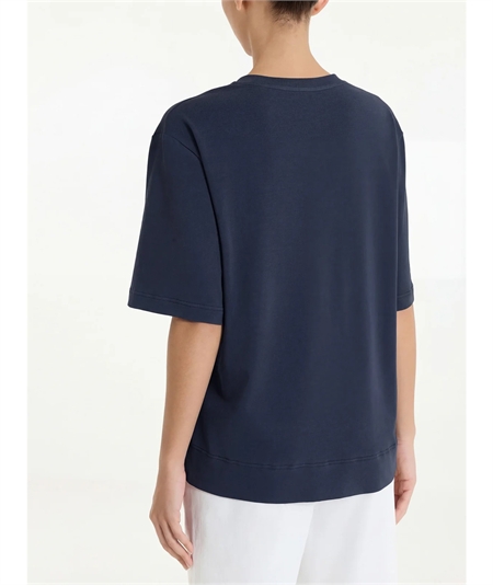 Ragno DN17TO - Maglietta donna boxy in fresco cotone Ultralight. Colore: Bleu 078