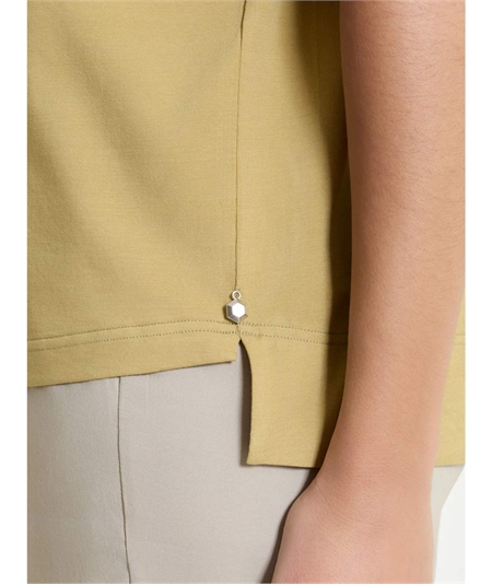 Ragno DN17TO - Maglietta donna boxy in fresco cotone Ultralight. Colore: khaki C74