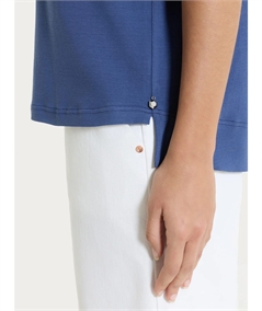 Ragno DN17TO - Maglietta donna boxy in fresco cotone Ultralight. Colore: Oceana C70