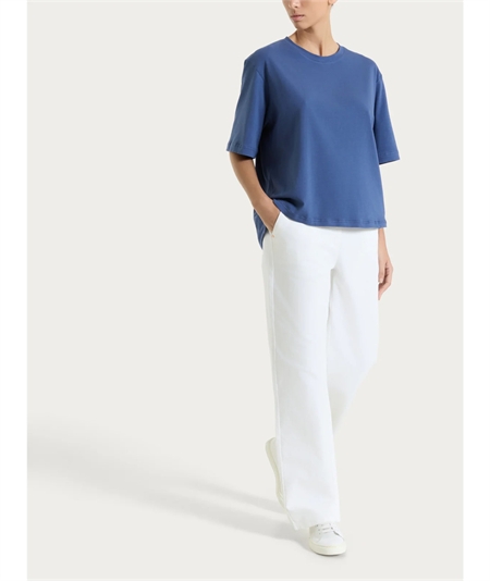 Ragno DN17TO - Maglietta donna boxy in fresco cotone Ultralight. Colore: Oceana C70