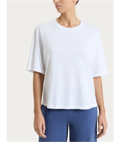 Ragno DN17TO - Maglietta donna boxy in fresco cotone Ultralight. Colore: Bianco 010