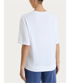 Ragno DN17TO - Maglietta donna boxy in fresco cotone Ultralight. Colore: Bianco 010