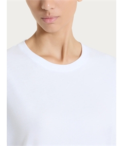 Ragno DN17TO - Maglietta donna boxy in fresco cotone Ultralight. Colore: Bianco 010