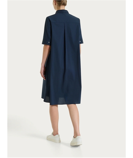 Ragno DS52DI - Abito donna con collo a camicia in Poplin di Cotone. Colore: Bleu 078