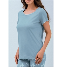 Q.bò QPA711-CV Pigiama donna Cotone Modal - Modello Maglia Manica corta Pantalone Pinocchietto. Colore: Polvere