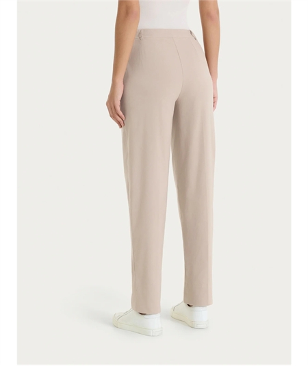 Ragno DS29PF - Pantalone Donna a Carota con Tasche - Linen Super Fresh Ragno - Fit Estivo Tapered. Colore: Crokery C84