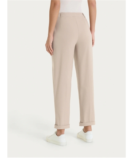 Ragno DS29PF - Pantalone Donna a Carota con Tasche - Linen Super Fresh Ragno - Fit Estivo Tapered. Colore: Crokery C84