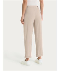 Ragno DS29PF - Pantalone Donna a Carota con Tasche - Linen Super Fresh Ragno - Fit Estivo Tapered. Colore: Crokery C84